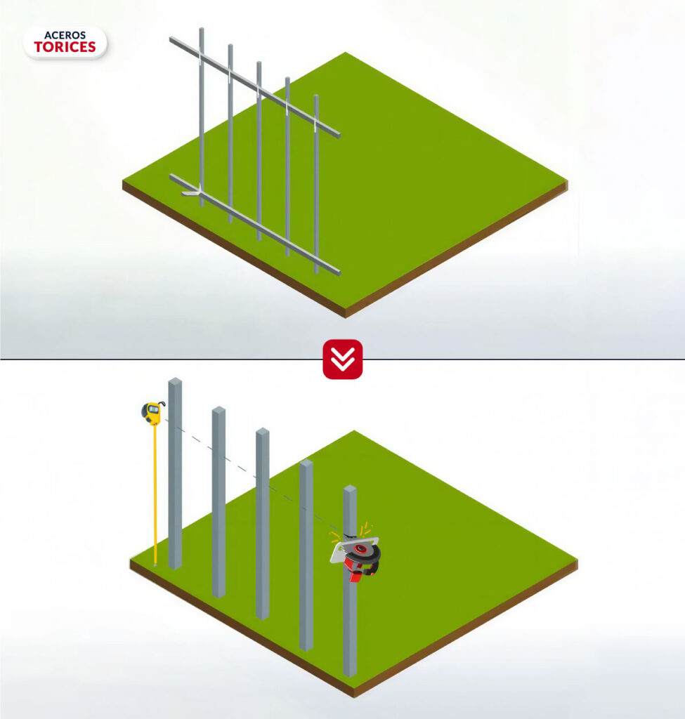 corte y armado de una reja de herreria aceros torices Corte y armado de una reja de herrería