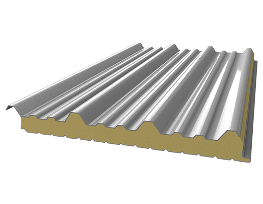 Panel aislante Glamet con fondo recortado