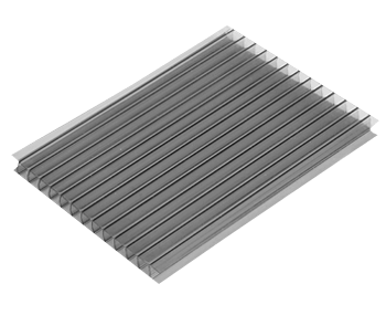 Vista lateral de Lámina policarbonato con fondo recortado