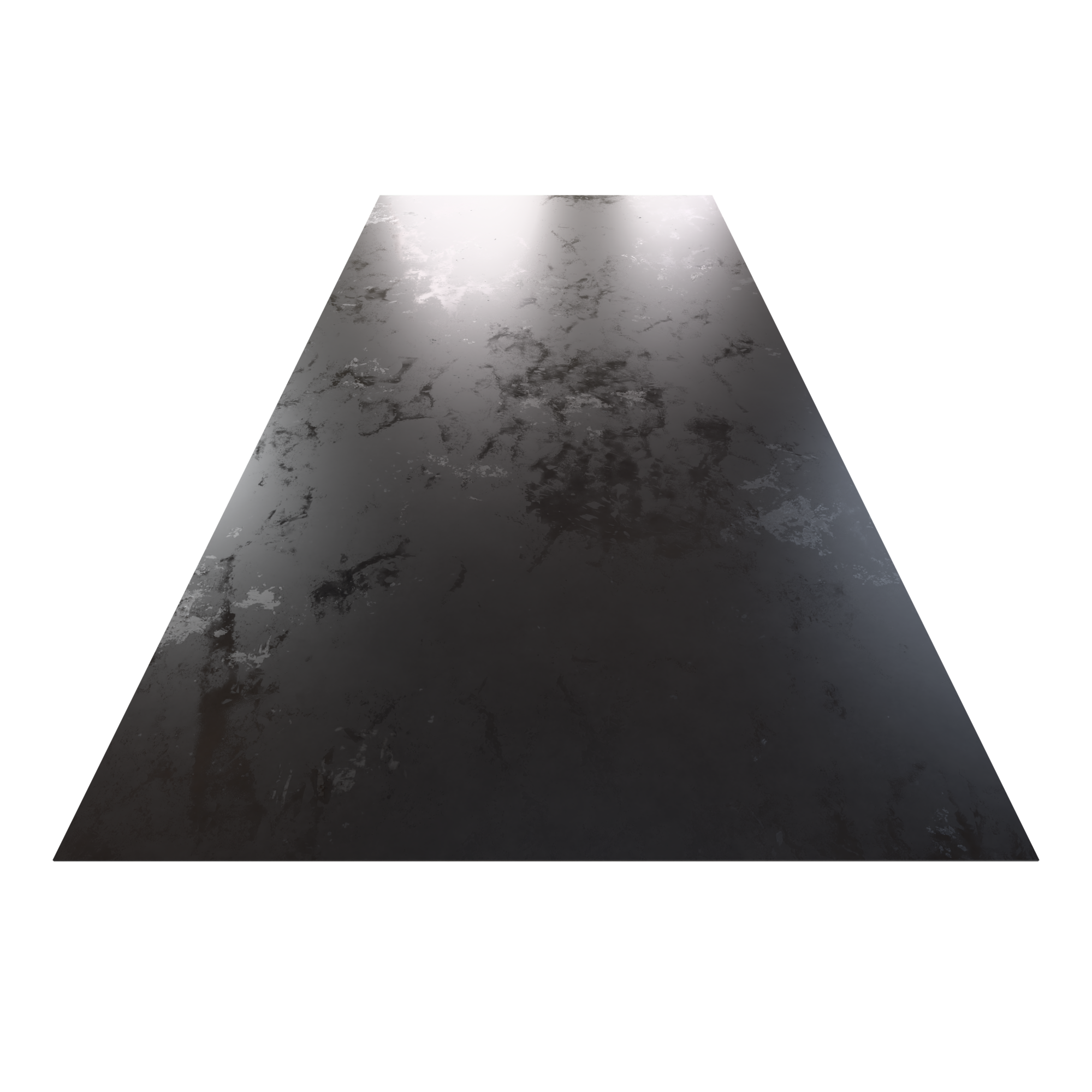 Lámina de acero negro con acabado mate y fondo recortado