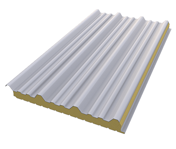 Panel Sandwich Glamet marca Metecno vista lateral con fondo recortado