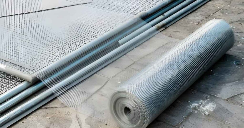 Rollo y paneles de malla tejida de acero