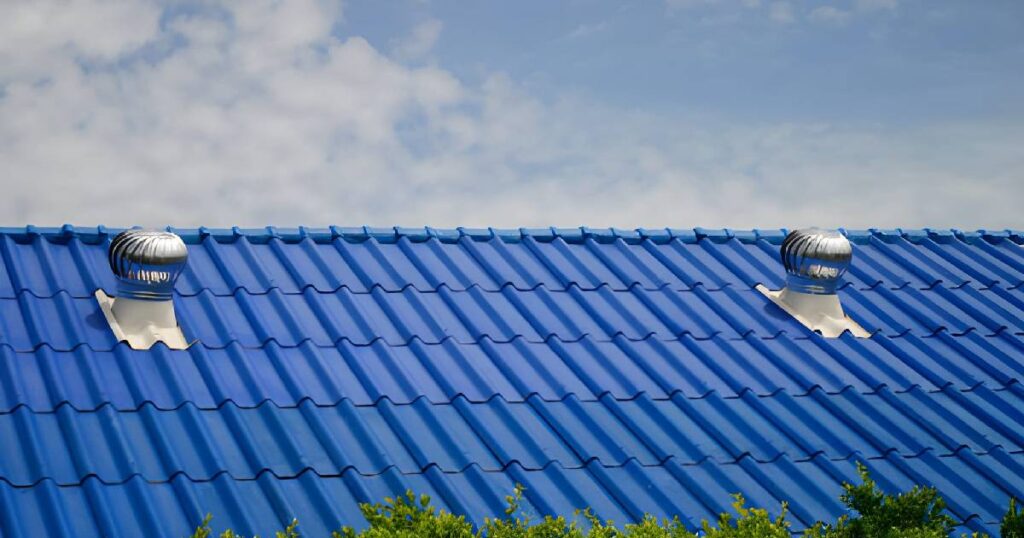 Cubierta hecha con Galvateja color azul