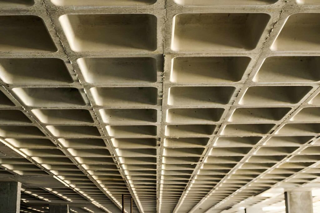 Componentes de losa nervada en construcción