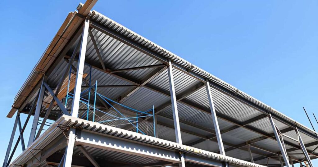 Entrepiso metálico en la construcción de un edificio