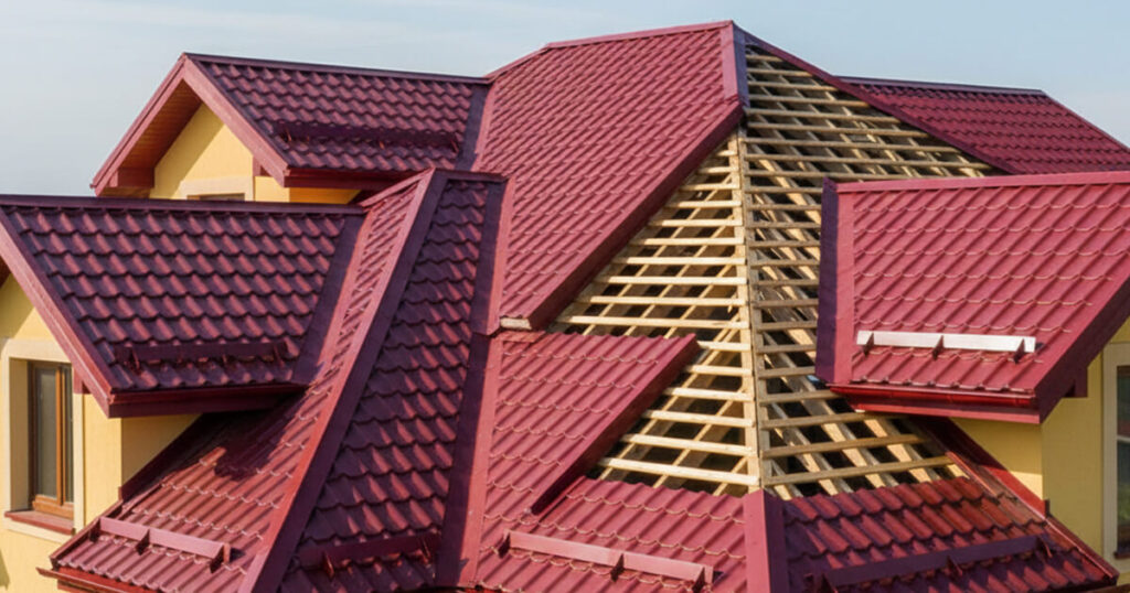 Instalación parcial de láminas tipo teja