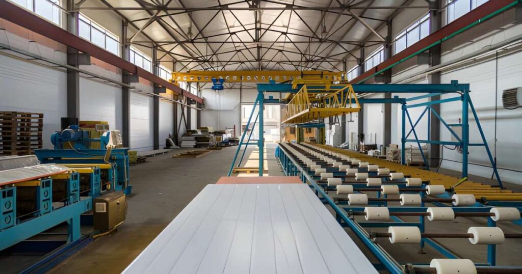 Línea industrial de producción para panel aislante con lámina exterior