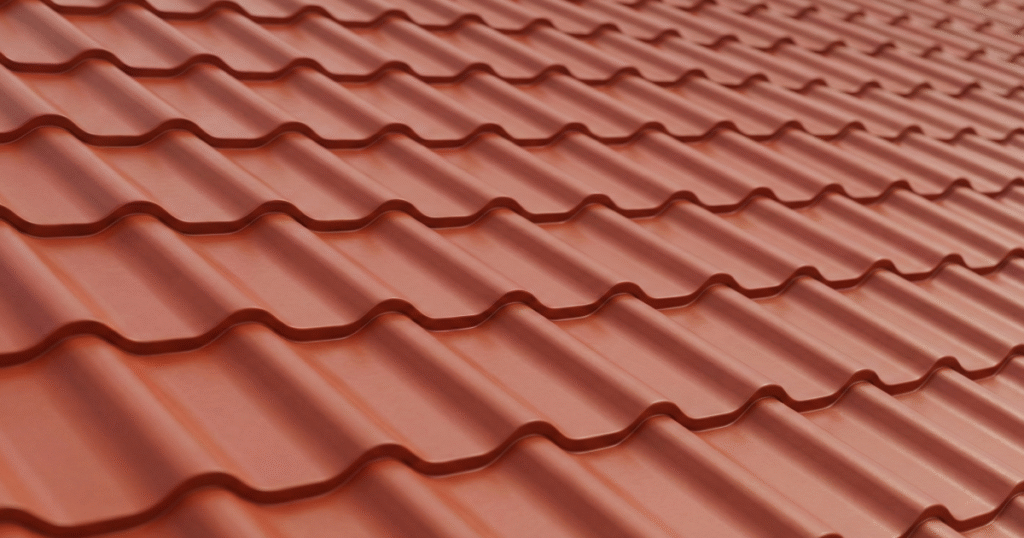 vista de detalle de techo de lamina tipo teja