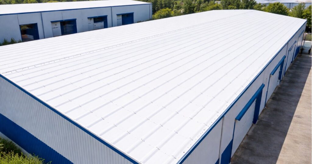 Techo de nave industrial fabricado con lámina de PVC