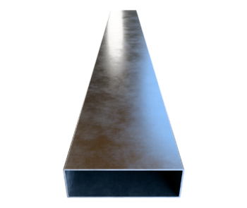 Perfil estructural HSS rectangular vista frontal con fondo recortado